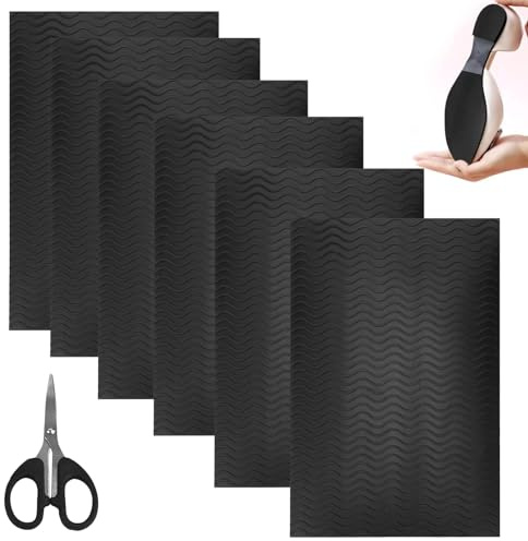 6 Stück Schuhsohle Gummi Selbstklebende Schuhsohlen Reparatur Gummisohlen zum Aufkleben Schuhsohlen Reparatur Set Geeignet für Alle Größen Gummisohlen Reparatur Rutschfest 100 x 150 mm