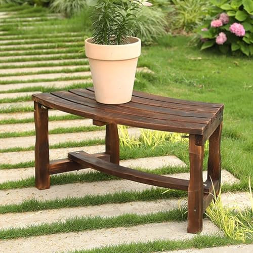 YLLSMGS Gartenbank Baumbank, Umrandung aus Holz, Halbrund, Wetterfest, Halbrund, Rund, für Den Außenbereich, für Rasen, Garten(Brown)