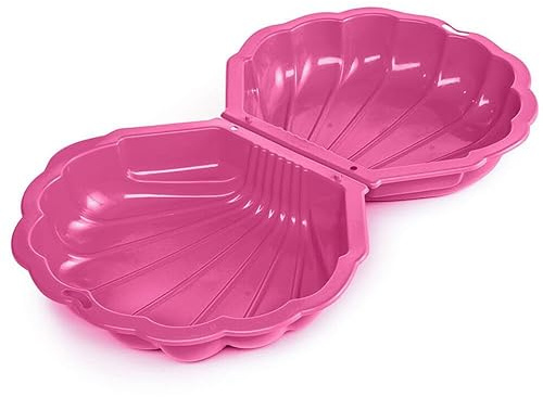 URBN-TOYS Shell Clam Shaped Plastic Sandpit Outdoor Garden Fun Paddling Ball Pool Sand Pit (2, Pink)