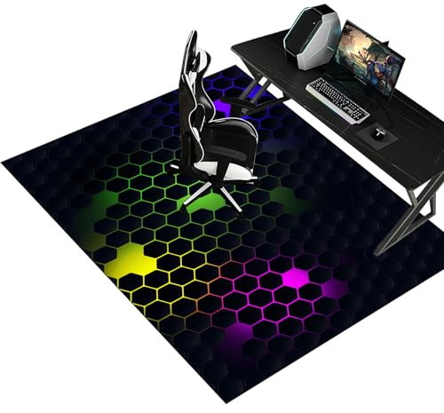 Fzamudng Bürostuhl Unterlage, Bodenschutzmatte für Teppich, Computerstuhl Teppiche, Bodenschutzmatte Bürostuhl, Schutzmatte für Laminat, Gaming Teppich, Stuhlmatte für Home Office 80 x 120 cm