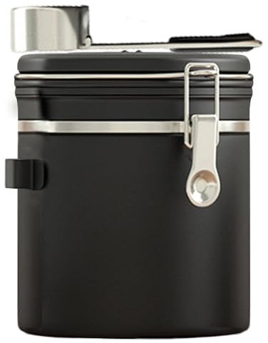 Stronrive Boîtes à café avec couvercles hermétiques, stockage de grains de café, Récipient à café avec soupape d'échappement hermétique avec cuillère, Récipient à café moulu, pot à café en acier