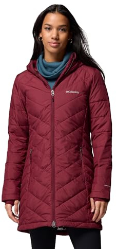 Columbia Damen Heavenly Long Hooded Jacket Hooded Puffer Jacket Rich Wine M