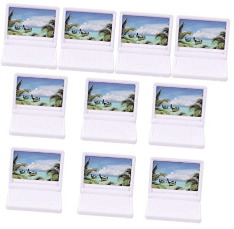 ibasenice Mini Laptop Models 10pcs Doll House Decor Quality Plastic Notebook Computers