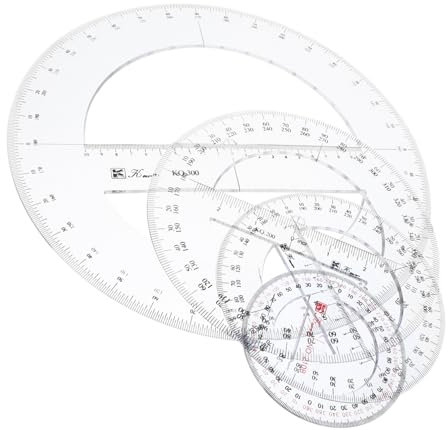 Gadpiparty 4 Pezzi 360 Set Di Gust Goniometro Circolare Goniometro Rotondo Goniometro Chiaro Goniometro Righello Goniometro Goniometri Da Costruzione Plastica Transparent