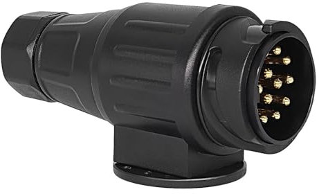 Prise Remorque 13 Broches, Adaptateur Prise Remorque, 12V Prise Attelage 13 Broches Connecteur Prise de Remorque Male, Adapteur Prise Remorque Attelage, pour Remorque de Voiture, Tracteur, Caravane
