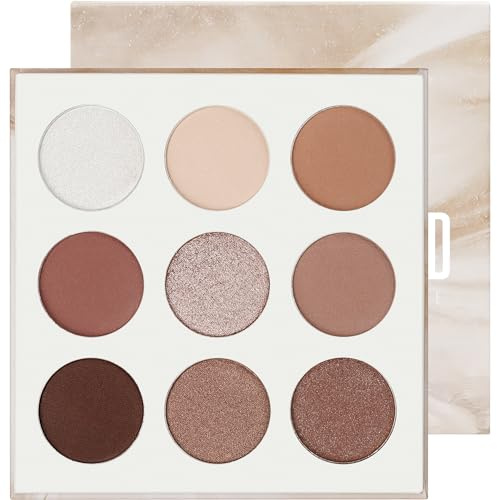 Docolor 9 Colores Paleta de Sombras de Ojos de Maquillaje Gemstone Mate Altamente Pigmentadas con Purpurina Smokey Cream Blendable Profesional Colorida - Nude y Marrón