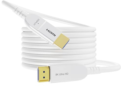 Cable HDMI 2.1 de 20 metros [8 K @ 60 Hz, 4K @ 120Hz144Hz, 48 Gbps] Ultra High Speed 7680P eARC HDCP 2.2 y 2.3