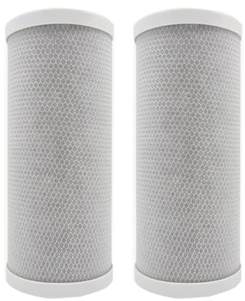 Élément filtrant composite CTO 10''*4,5'', préfiltre au charbon actif fritté à base de coquille de noix de coco, pour système d'eau domestique (2 pièces)