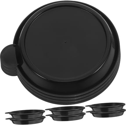DECHOUS 10 pièces sous Plat pour Pots de Fleurs Plastique avec Poignée Coupelle pour Plantes de Diamètre Noir