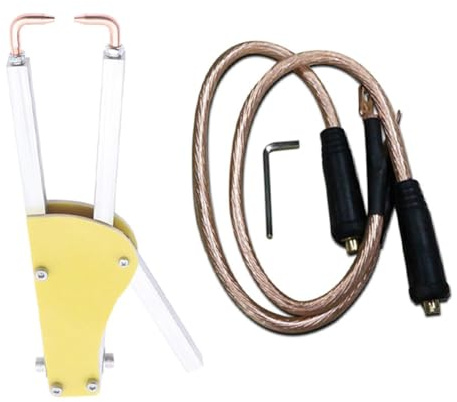 Pinze per saldatrice a punti in metallo Strumento di saldatura elettrica portatile 123 mm Morsetto di saldatura a pressione regolabile con cavo di connessione rapida per riparazione di lamiere