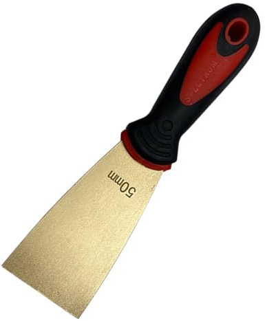 Spatola in ottone, spessore 1,5 mm, con manico in gomma, strumento per cartongesso per legno e carta da parati