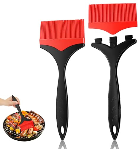 WJIAAA Extra Großer Backpinsel Silikon,2 Stück Silikonpinsel Küche 10cm Breiter ölpinsel Große Grillpinsel Breiter Hitzebeständiger für Kochen, BBQ Grillen Backen