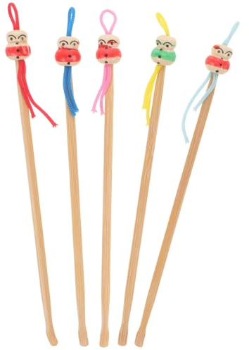 SOIMISS 5 Stück-Pack Bambus Ohrenschmalzlöffel Tragbar mit Glatter Oberfläche und Robustem Design Praktisches Ohrenschmalzentfernungswerkzeug für Hygienische Ohrenreinigung