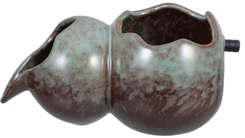 DOITOOL Fontana in Ceramica U Forma di Vaso con Flusso d Acqua per Laghetti e Acquari Accessorio Decorativo da Esterno con Design Aperto per Piante Idroponiche