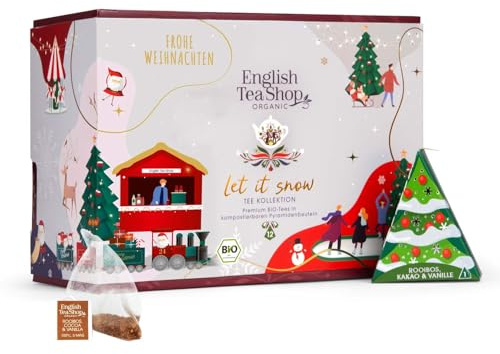 ETS - Bio Teegeschenk Let It Snow | Teeset mit 6 Sorten | Geschenk-Idee zu Weihnachten, als originelles Wichtelgeschenk im Advent | 9 Beutel