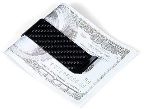 OEBUAFI Pengaklämma i Kolfiber, Smal Korthållare med Klassisk Design, Bärbar Storlek för Män och Kvinnor