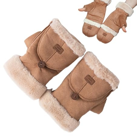 Generisch Umwandelbare Handschuhe,Wärme Atmungsaktivität Komfort Und Schutz | Fingerlose Handschuhe Mit Klappe | Für Walking Wandern Aktivitäten Im Freien Kaltes Wetter Winter Radfahren