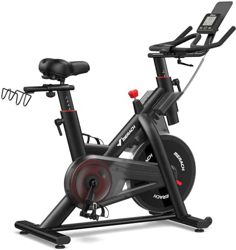 MERACH S29 Heimtrainer Fahrrad - 10kg Schwungrad, extra leise, sanfter Lauf | 16 Stufen Magnetwiderstand, MERACH App, Bluetooth, Kinomap & Zwift kompatibel, 159 kg Belastbarkeit, 142–193 cm