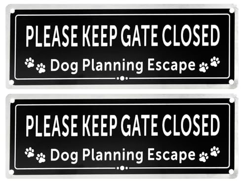 2 Please Close The Gate Sign for Dog, Beware of the Dogs Outdoor Warning