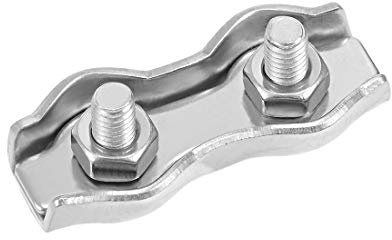 sourcing map 5Pcs 304 Acier inoxydable Câble duplex Serre-câble Clip adapter 1.5mm-2mm corde