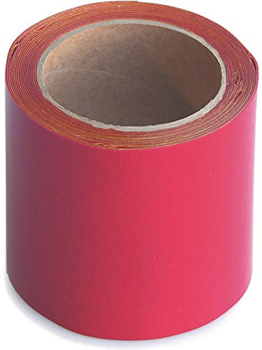Wupsi Cinta de Reparación de PVC - para Lonas, Cubierta de Remolque, Invernadero, Toldo, Carpa, Tienda Campaña y Persianas - Rojo, 10 cm X 5 m