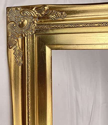 TP Picture Frame 24 x 36 inch Antique Gold Ornate Baroque Wood (No Glass and Backing) 3” Wide