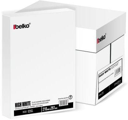 Druckerpapier DIN A4, 75 g/m², 500 Blatt, Weiß - Kopierpapier, Papier Fax Laserpapier Universalpapier für alle Drucker, Fotokopierpapier Seiten
