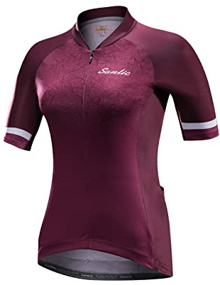 Santic Cykeltröja För Kvinnor Cykel Kort Ärm Cykeltoppar Kvinnor Kortärmad Sommar Cykling Rosa EU XL