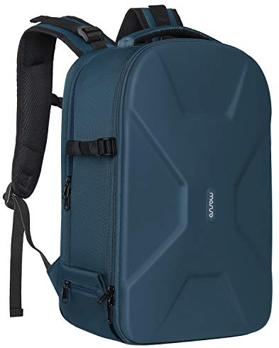 MOSISO Kameraryggsäck, DSLR/SLR/spegelfri kameraväska, vattentätt hårt skal med stativhållare och laptopfack, kompatibel med Canon/Nikon/Sony, 38–40 cm (15–16 tum), mörk blågrön