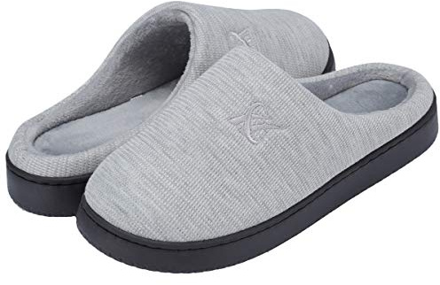 landeer Memory Foam Slippers for Women's and Men's Casual House Shoes (LightGray,Women7-8/Men5-6)