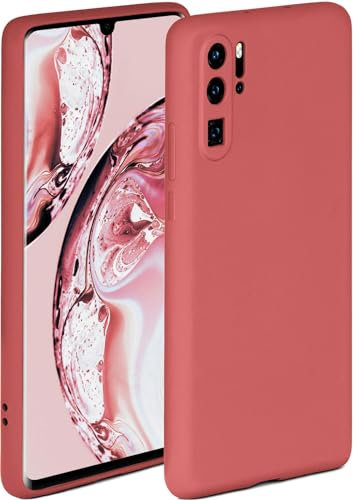 ONEFLOW Soft Case für Huawei P30 Pro/P30 Pro New Ed Hülle aus Silikon mit Kameraschutz, Silikonhülle mit erhöhtem Schutz fürs Display, Backcover Schutzhülle, weiche Handyhülle, Rot
