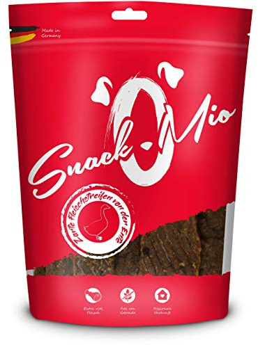 SnackOMio – Premium Hundesnack – zarte Fleischstreifen von der Ente, getreidefrei, 1er Pack (1 x 125g)