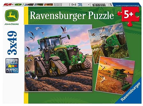Ravensburger Kinderpuzzle 05173 - John Deere in Aktion - 3x49 Teile Puzzle für Kinder ab 5 Jahren