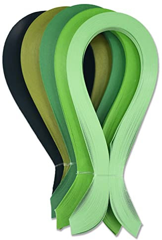 CrafTreat Grüne Quilling Papierstreifen zum Basteln – 500 Quilling-Papierstreifen 3 mm – Quilling-Papierstreifen-Set – Basteln – Quilling-Kunst – Quilling-Bastelset – Fotorahmen und Scrapbooking