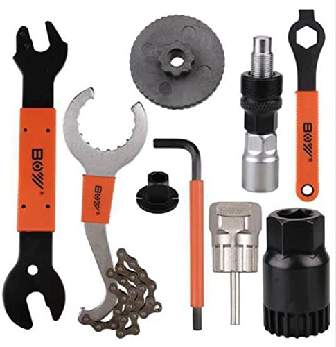NOHJER Bicycle Repair Tool Kit,Bike Crank Puller Tool, Bike Crank Extractor, Bike Bottom Bracket Remover Hex Allen Wrench, 16mm 15mm Spanner Wrench, Bike Pedal Wrench,Bicycle Cassette Removal Tool