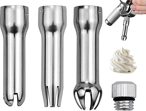 MINSHUXI 3 Stück Sahnespender Ersatztüllen Profi Zubehör für Sahnespender Universal Sahnespender Ersatzteile für Sahnespender Backwerkzeug von Dessert Sahne Kuchen Kaffee