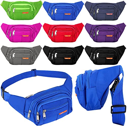 9 Pcs Fanny Pack for Women Waist Bag Packs Men Crossbody Waterproof Adjustable Running Bag Fanny Pack for Travel Hiking Running Outdoor Sports, 8 Colors