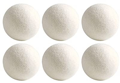 6pcs Wool Dryer Balls, Laundry Drying Ball Wear-resistant 4/7cm Drying Fabric Softener Ball Energy Saving Antistatic Fabric Softner Reducing Wrinkles and Resuable for Home Hotel Supplies