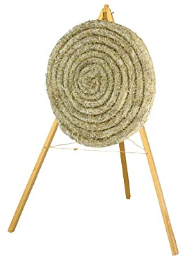 Runde Strohscheibe Deluxe, Ø 80 cm x 12 cm | Zielscheibe zur Auswahl mit passendem Holzständer für Pfeil und Bogen, Armbrust ect
