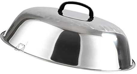 Healvian Käseplatten Schmelzhauben Edelstahl Käseschmelzhauben Rund Dampfgarhaube Flachgrill Grillzubehör 30Cm (Silber) Kochen