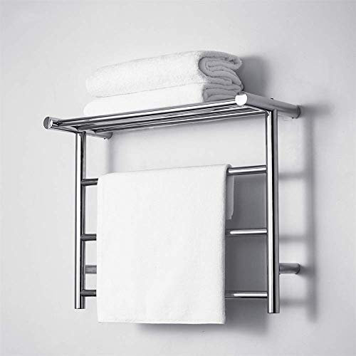 NEECS Porte-Serviettes thermostatique, Porte-Serviettes électrique avec Stockage, séchage, stérilisation, Haute capacité, Cadre Mural en Acier Inoxydable