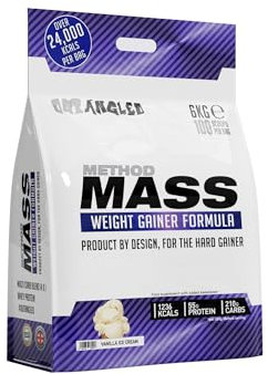 Out Angled Method Mass Gainer Powder, Vanilla Ice Cream, 6kg, 100 Scoops | High Calorie, Whey Protein Powder, Weight Gainer for Muscle Growth