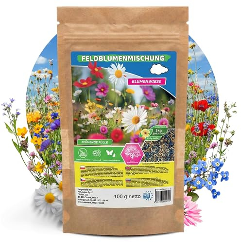 Blumenwiese| Premium-Blumenmischung mit 40 Wildblumen & Kräutern für Bienen | Wildblumensamen:Bunte, insektenfreundliche Bienenweide für Garten & Balkon