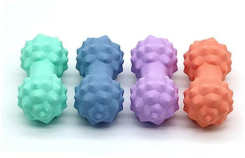 Silikon Massageball Doppelball für Pilates und Lauftraining | Extra Fest, Rollend und Selbstmassage, aus Silikon, Blaues Trainingszubehör für Muskelentspannung