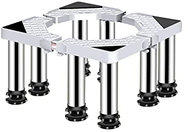 Verstellbarer Waschmaschinensockel, Waschmaschinenständer, Edelstahl, Kühlschranksockel, Waschmaschinenerhöhung, 40–65 cm, Teleskop-Trocknerständer mit 8 Fuß Anti-Vibration