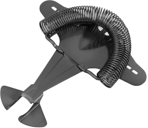 Passoire à Bar, Passoire à Cocktail en Acier Inoxydable, Passoire à Boisson Hawthorne avec Ressort Flexible, 5,5 X 5 X 2 Pouces, Avion de Chasse (BLACK)