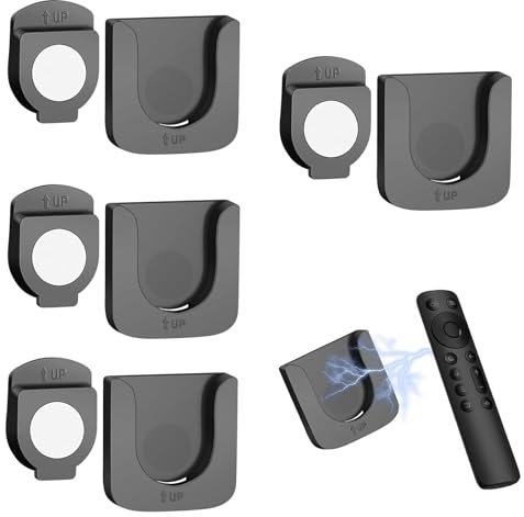 Soportes para Mando a Distancia,4 Piezas Soporte Magnético para Mando a Distancia, Soporte Multifuncional para Toma de Carga de Mando a Distancia, sin Taladros, Negro