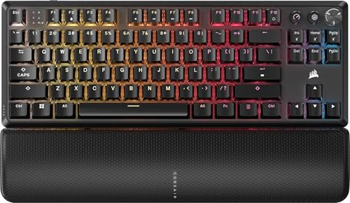 Corsair K70 CORE TKL WIRELESS RGB Tenkeyless Tastiera meccanica da gioco – Switch lineari V2 rossi pre-lubrificati MLX Red v2 – Isolamento acustico – Copritasti ABS a doppio colpo – QWERTY NA