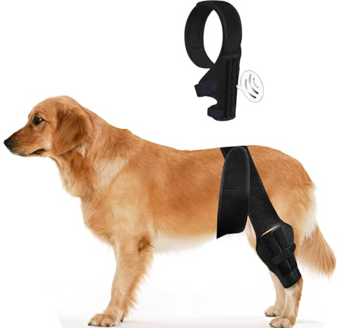 Kuabiz Kniebandage Hund, Hundebeinstützen mit Verstellbare Klett, Hund Hinterbein Bandage mit 2 Metall Federstabilisatoren, Hunde Ellenbogenbandage Protektor (XS)
