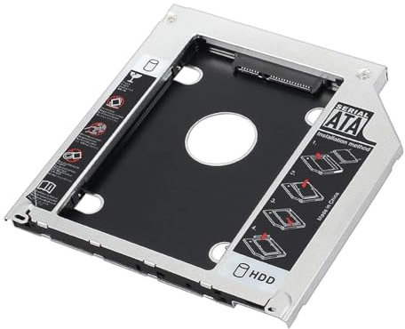 Boitier Disque, Deuxième HHD SSD pour Ordinateur Portable Caddie kit de Montage, 12,7 mm 2,5 '' Adaptateur pour Disque Dur, Adaptateur SATA 3.0 pour Disque Dur CD/DVD-ROM